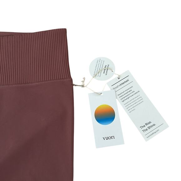 NWT Vuori Ribbed Studio High Rise 7/8 Leggings 24.5" Marsala/Mauve Size L - Picture 6 of 12